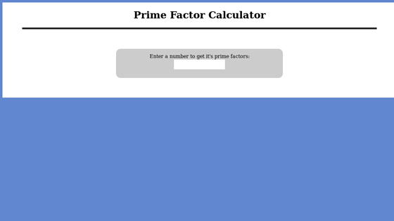 Prime Factor Calculator