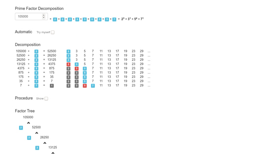 Prime Factors Visualisation